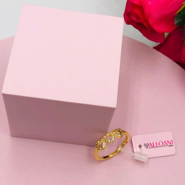 Anel Tres Corações Cravejado