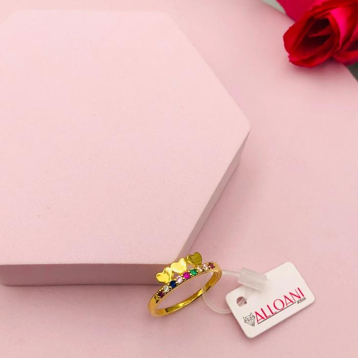 Anel Três Corações Cravejado N 20