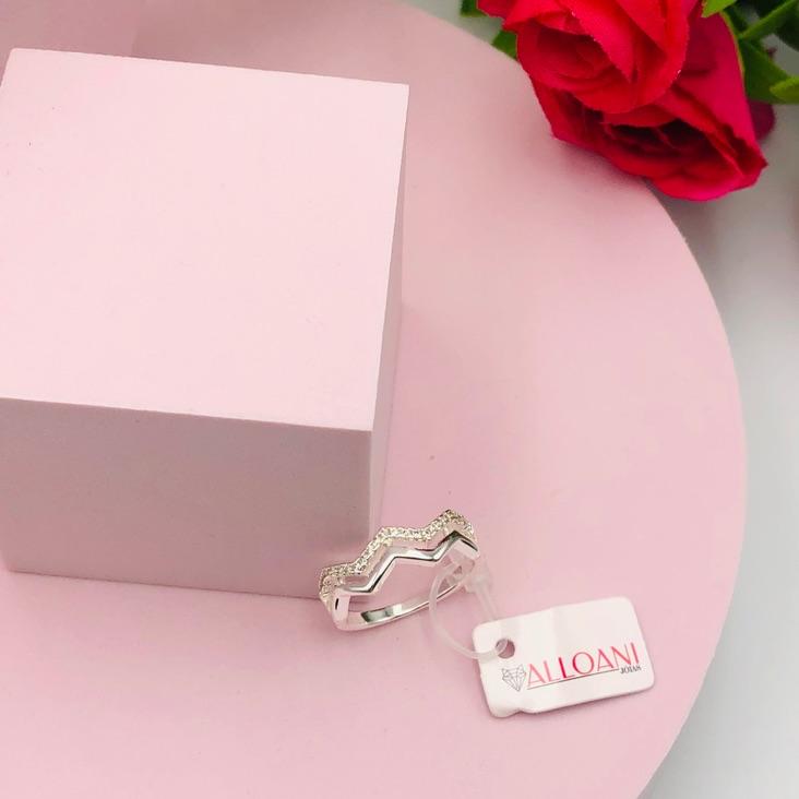 Anel Zig Zag Cravejado N°18