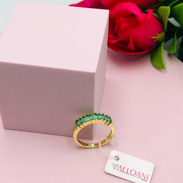 Anel Zirconias Verde N 20
