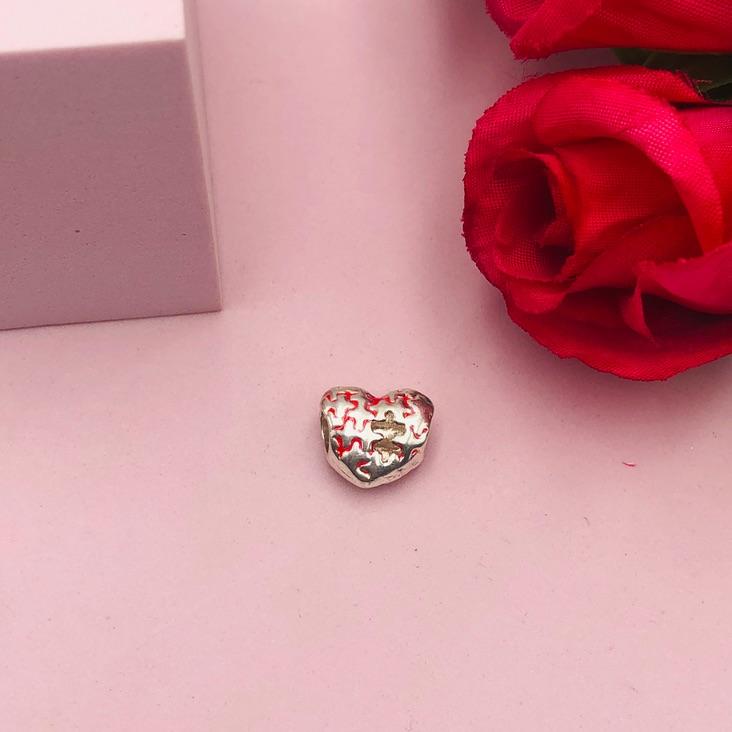 Berloque Coração Quebra Cabeça