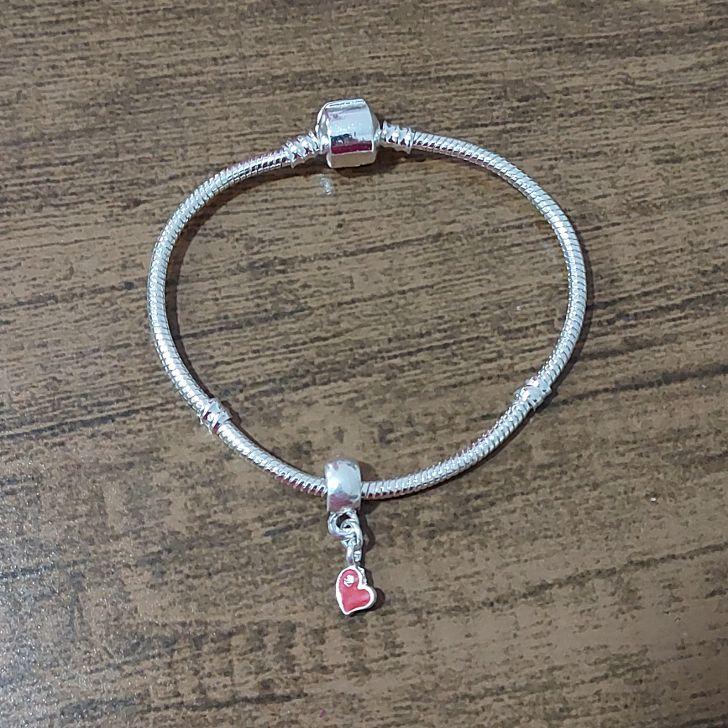 Berloque Coração Vemelho com Zirconia