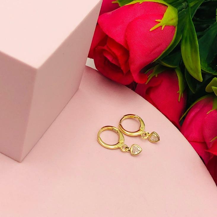 Brinco Argola com Coração P