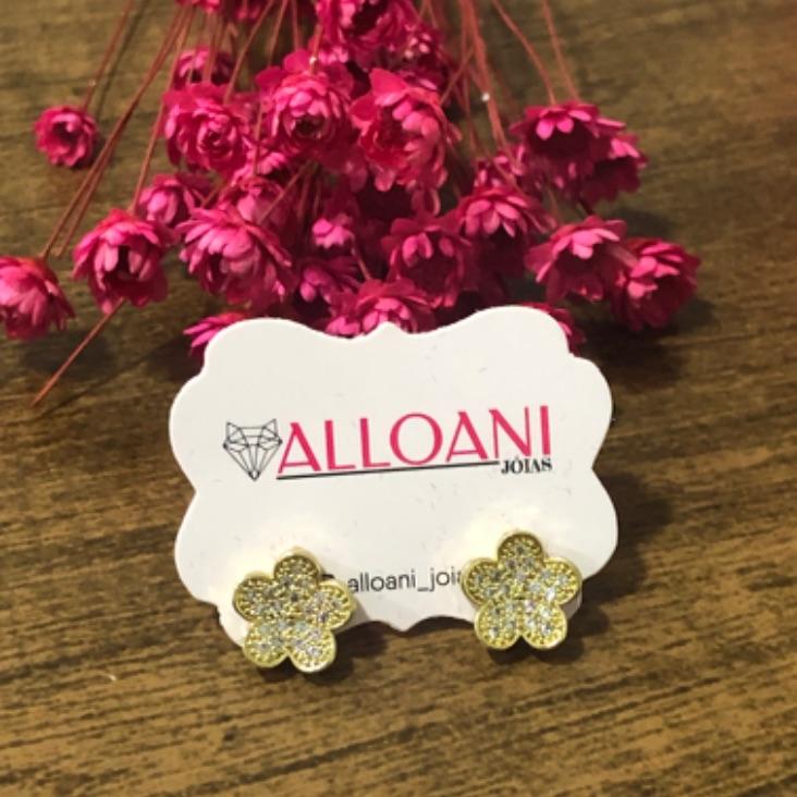 Brinco Flor Cravejado