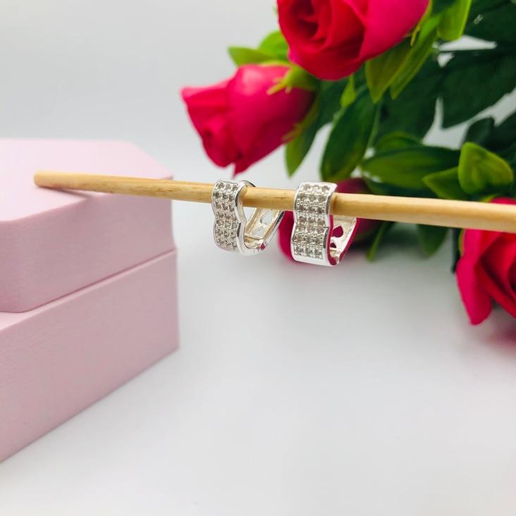 Brinco Argola Coração Cravejado