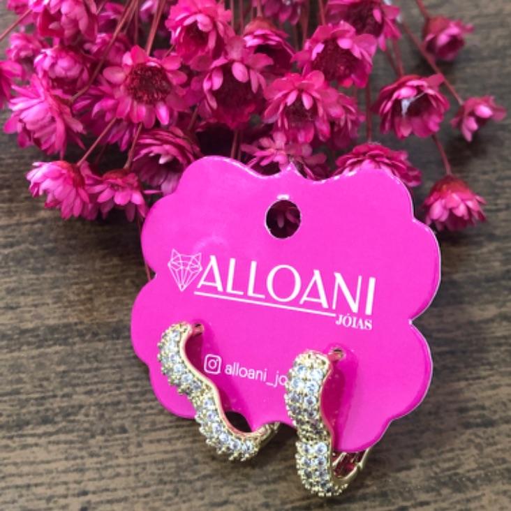 Brinco Argola Coração Cravejado G