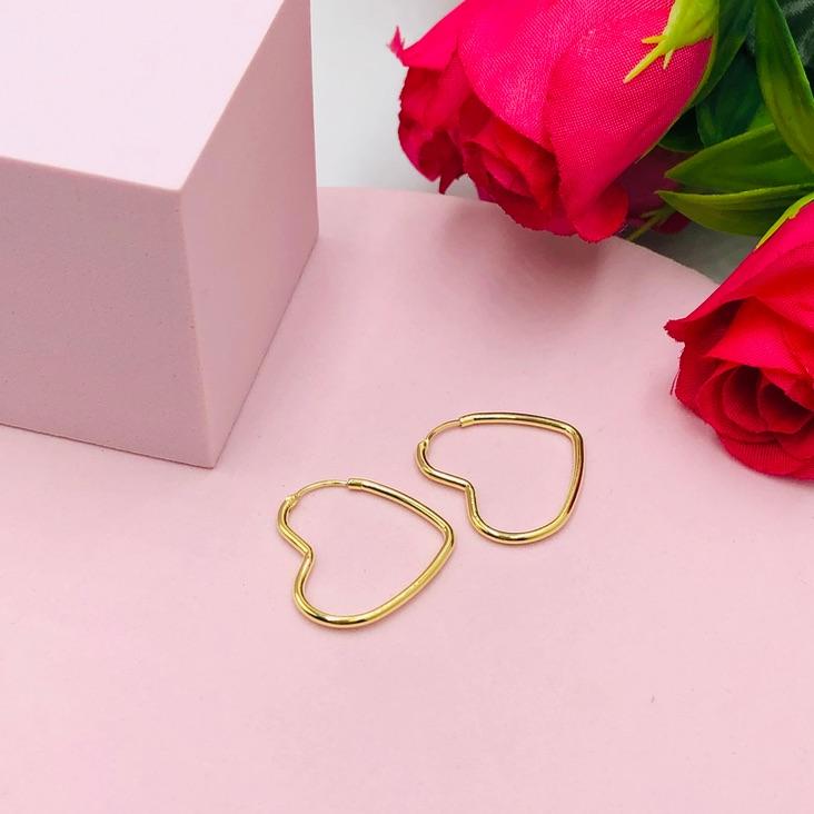 Brinco Argola Coração G