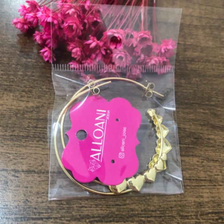 Brinco Argola Corações