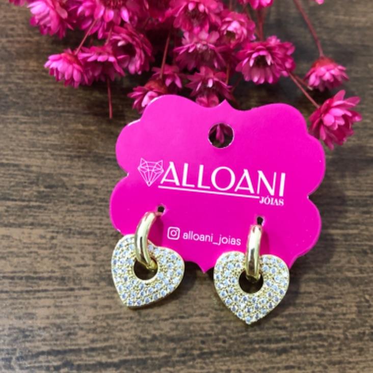 Brinco Argola Dois em Um com Coração