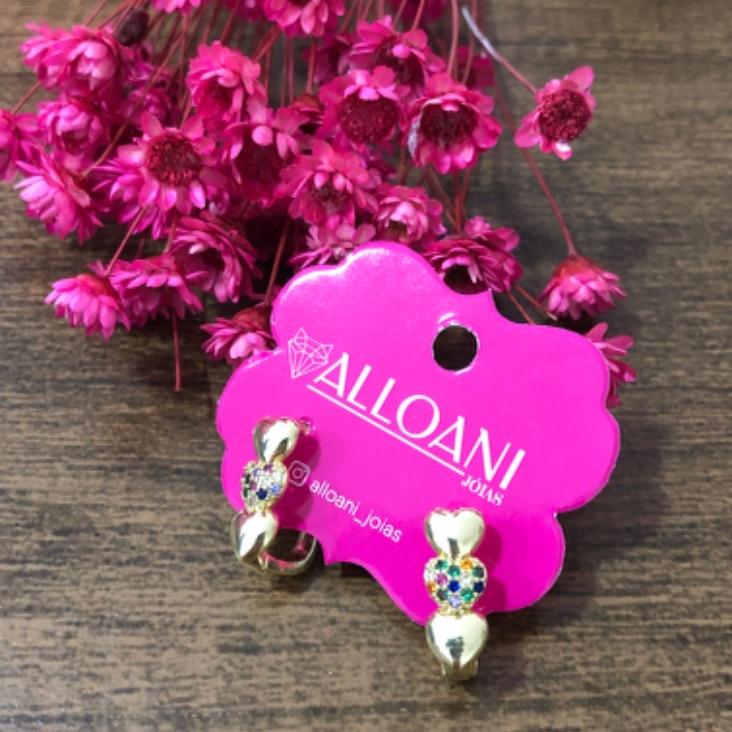 Brinco Argola Oval Coração