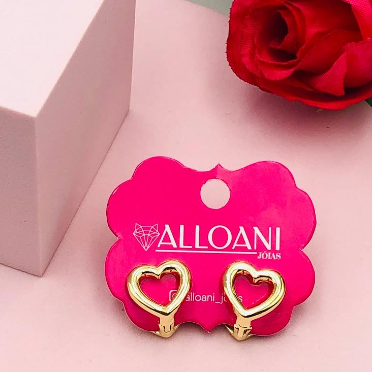 Brinco Argolinha Click com Coração