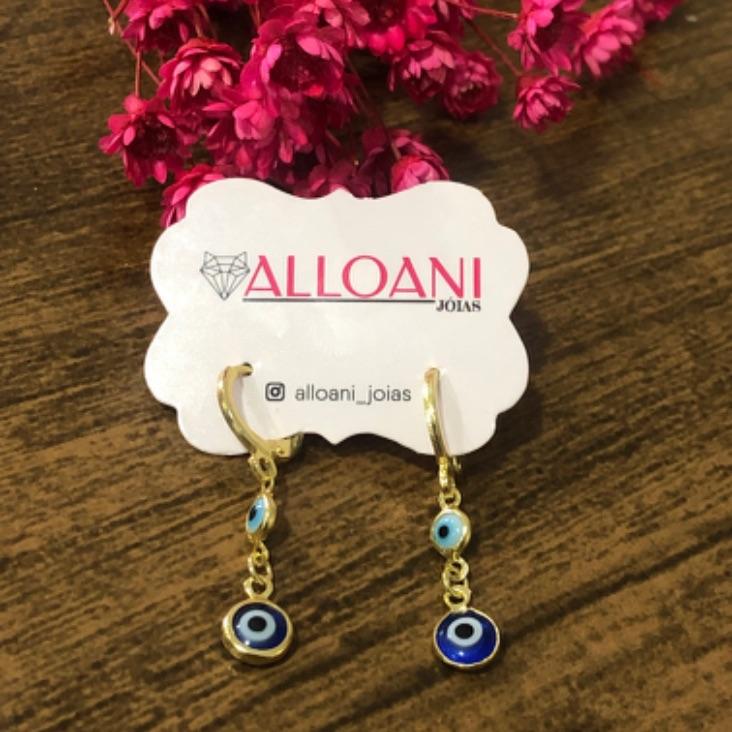 Brinco Argolinha Click Olho Grego