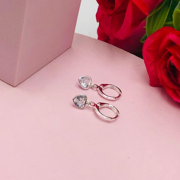 Brinco Argolinha com Pingente de Coração G