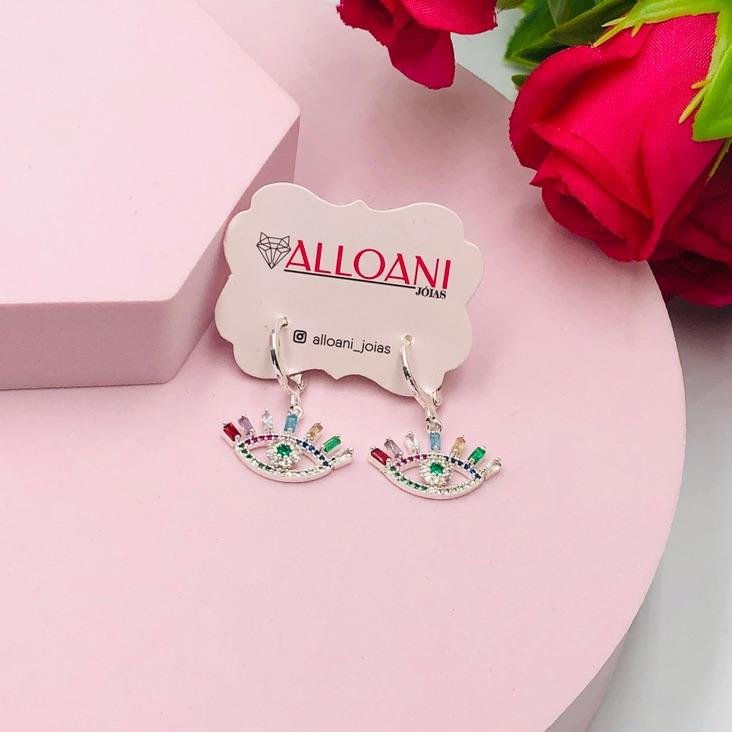 Brinco Argolinha de Click com Olho Grego