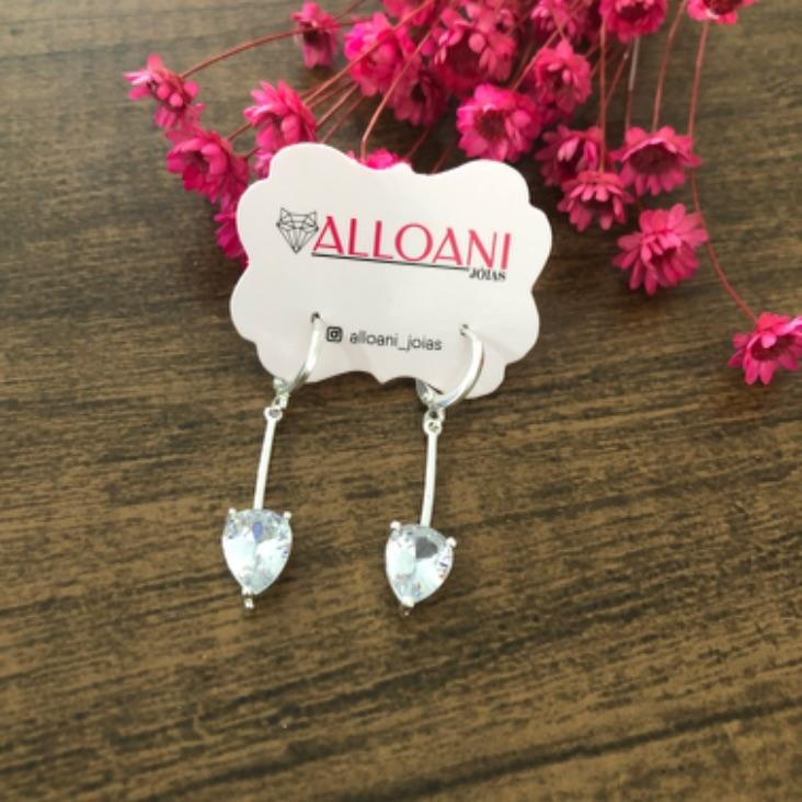 Brinco argolinha de click com pedra