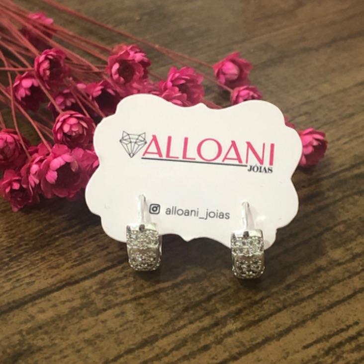 Brinco Argolinha de Click Cravejado