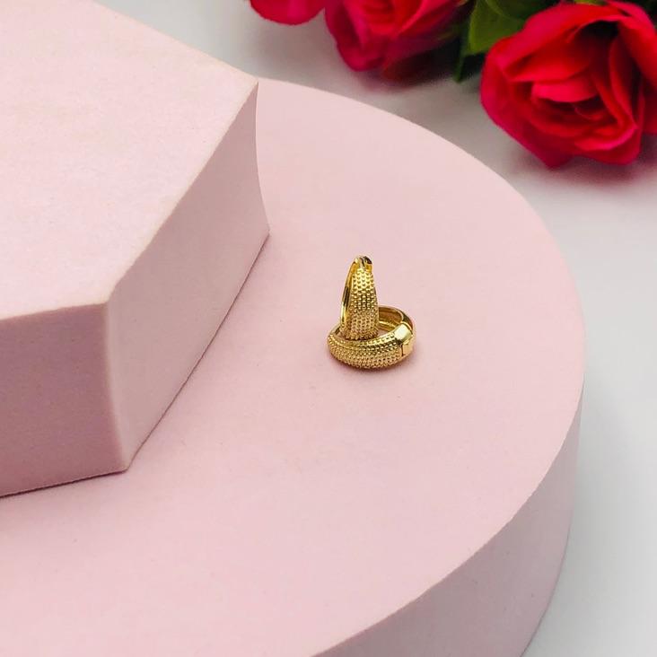 Brinco Argolinha Efeito Craquelado