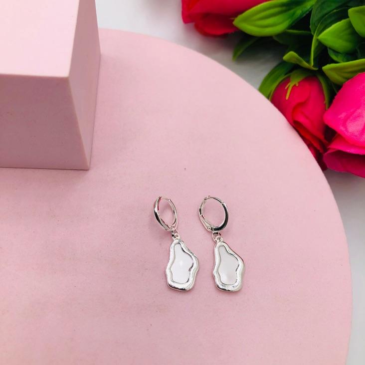 Brinco Argolinha Orgânico Branco