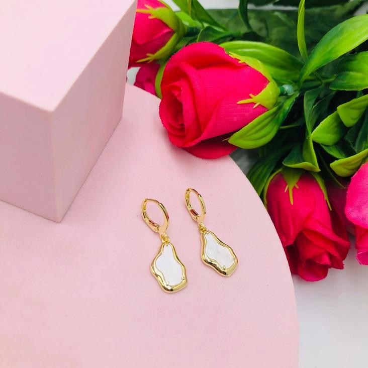 Brinco Argolinha Orgânico Branco