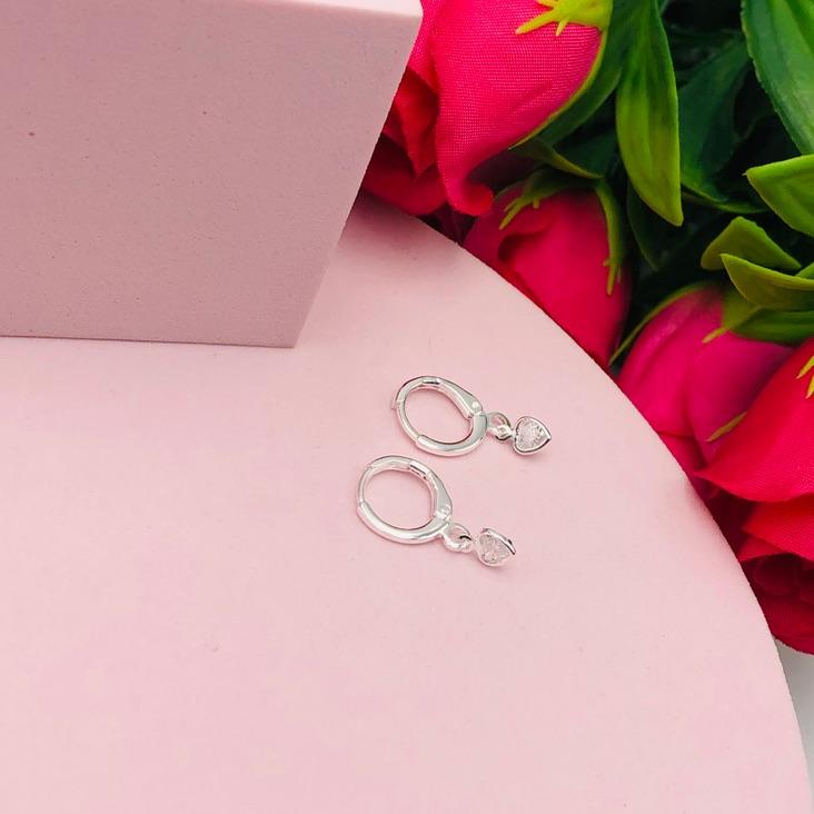 Brinco Argolinha Pingente Coração P