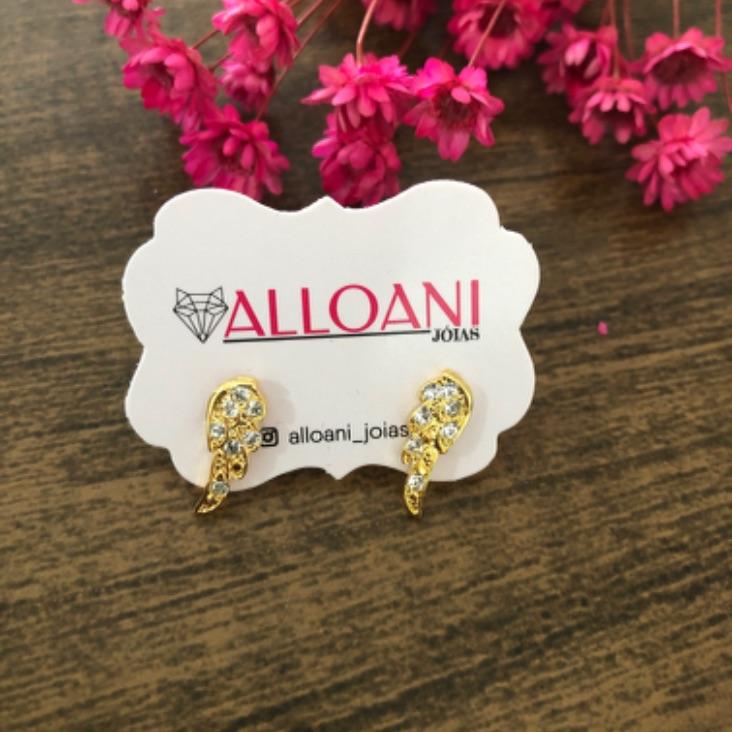 Brinco asa de anjo cravejado