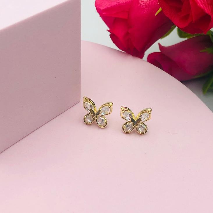 Brinco Borboleta com Pedras