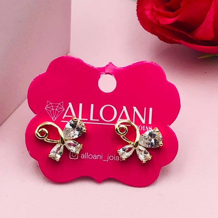 Brinco Borboleta com Pedras