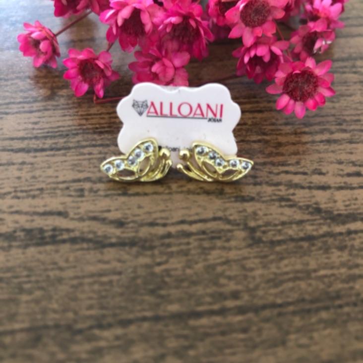 Brinco borboleta com zirconias