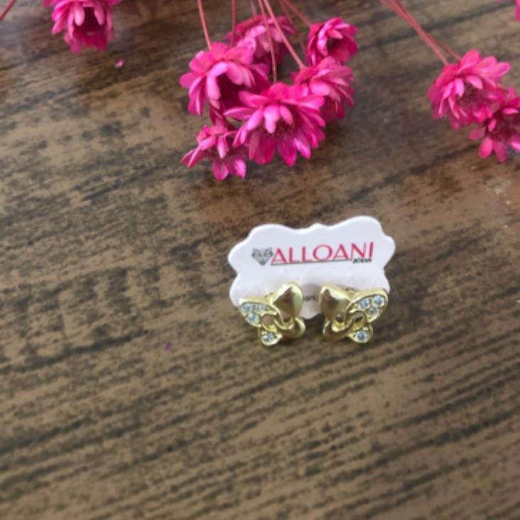 Brinco borboleta cravejada