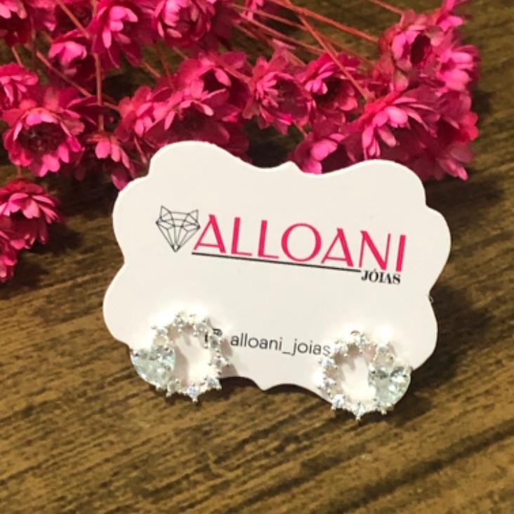 Brinco Círculo Cravejado com Coração