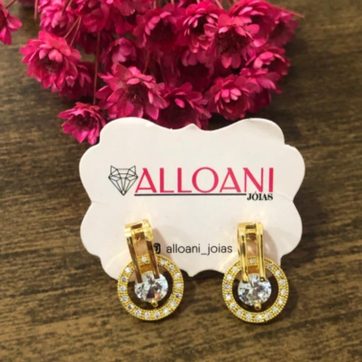 Brinco Círculo Cravejado com Ponto de Luz