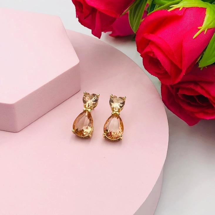 Brinco com Coração e Gota