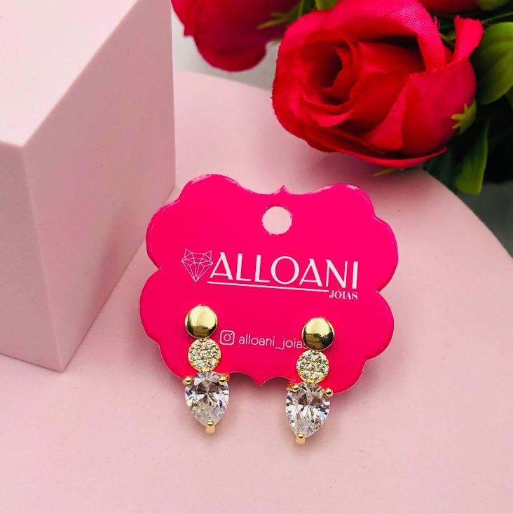 Brinco com Gota Cristal