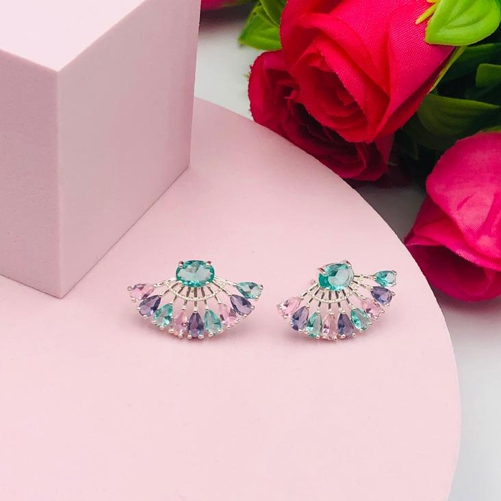 Brinco com Zircônias Colorida