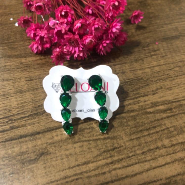 Brinco com Zirconias Verde