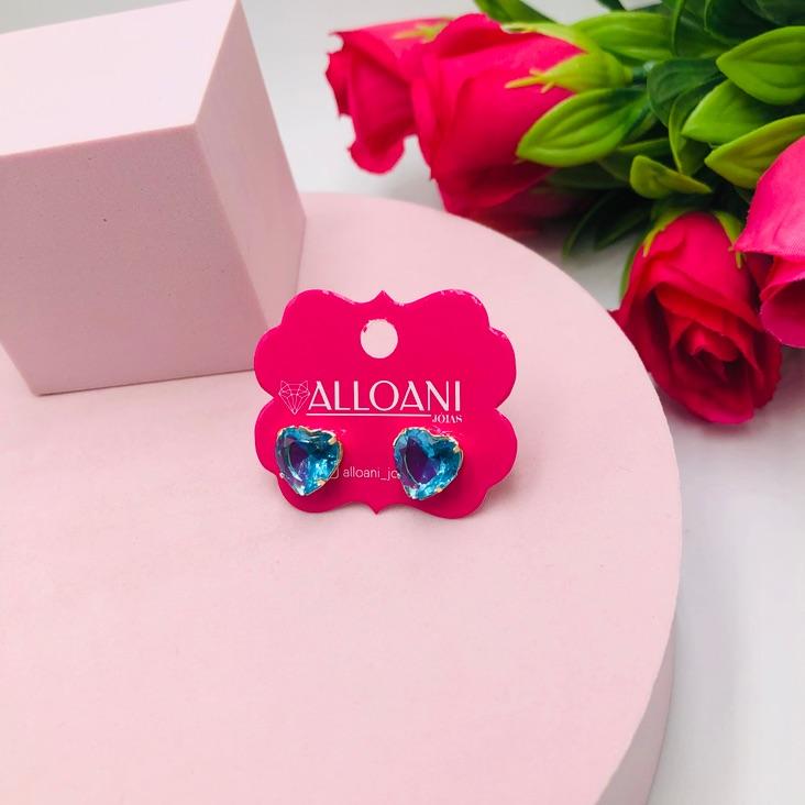 Brinco Coração Azul