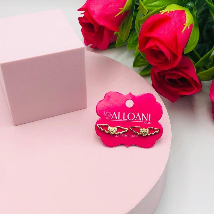 Brinco Coração com Asa