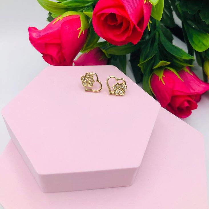 Brinco Coração com Patinha