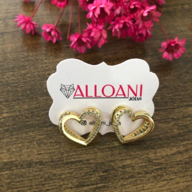 Brinco Coração Cravejado