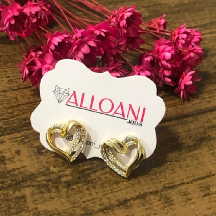 Brinco Coração Cravejado