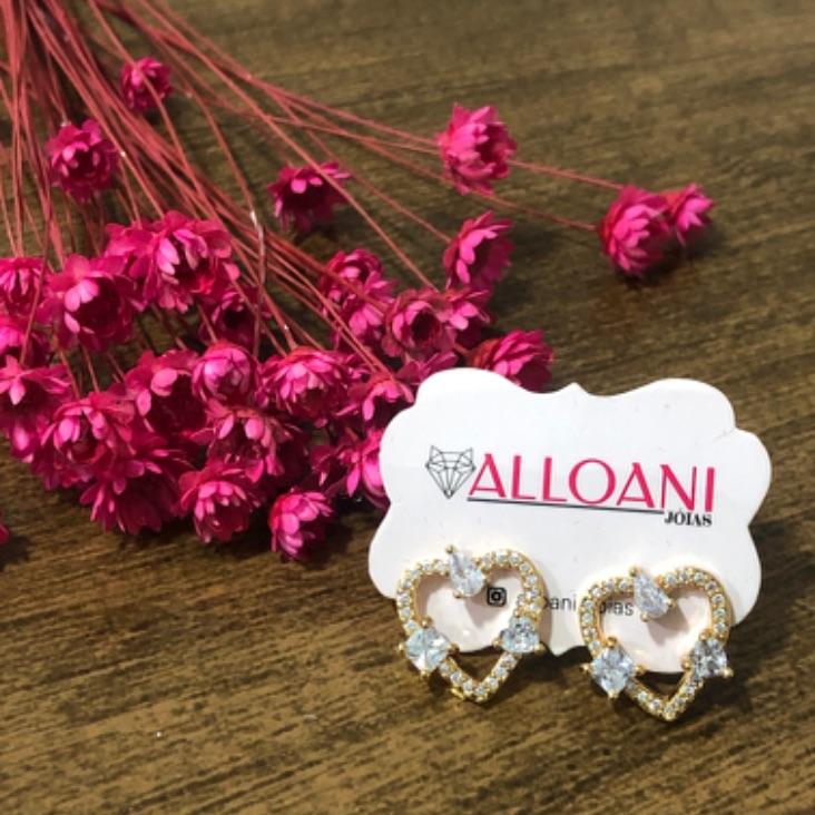 Brinco Coração Cravejado