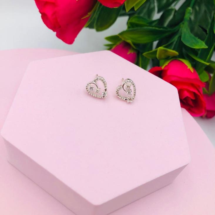 Brinco Coração Cravejado