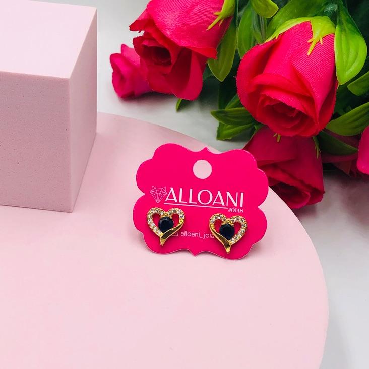 Brinco Coração Cravejado