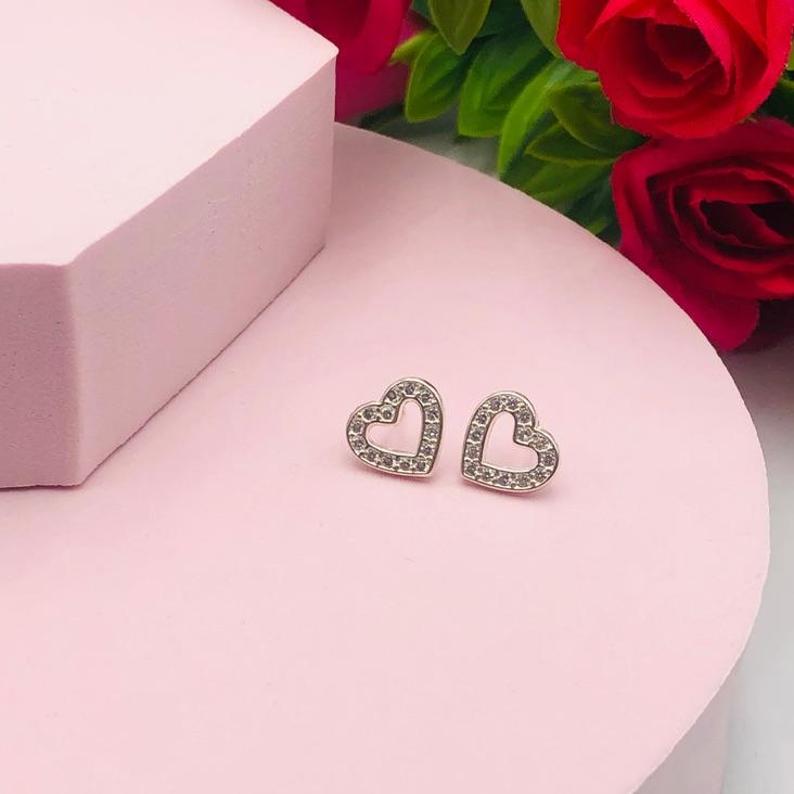 Brinco Coração Cravejado