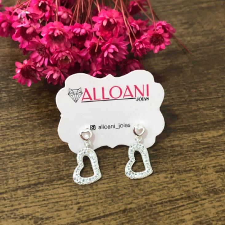 Brinco Coração Cravejado