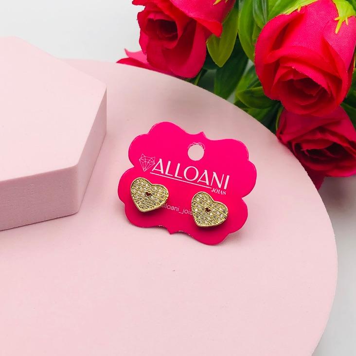 Brinco Coração Cravejado