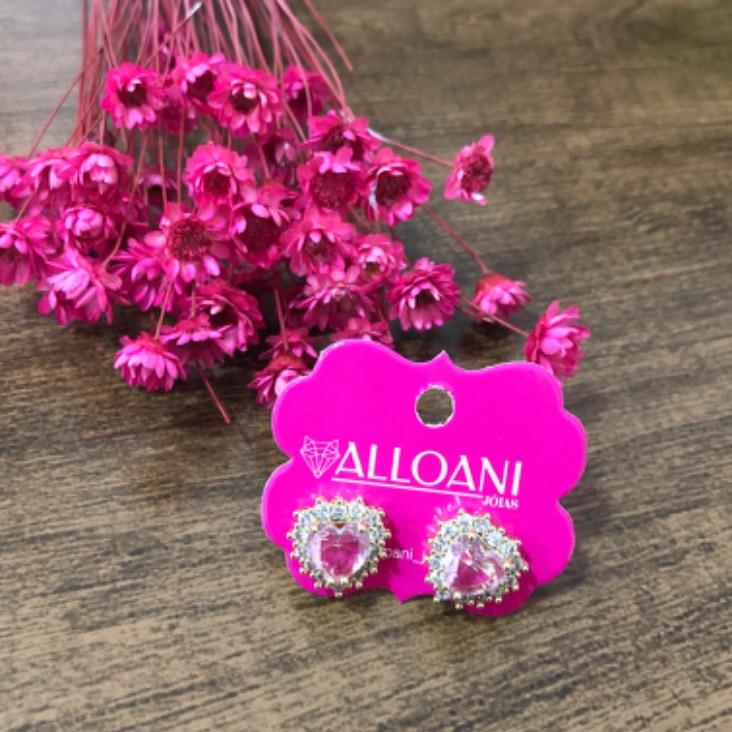 Brinco Coração Cravejado