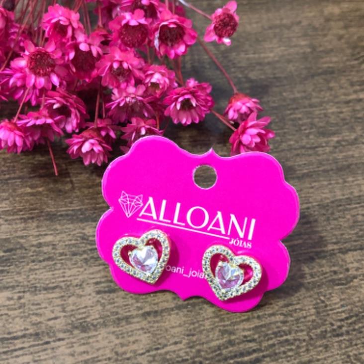 Brinco Coração Cravejado