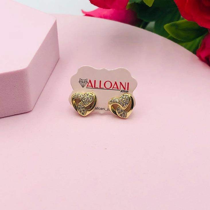 Brinco Coração Cravejado