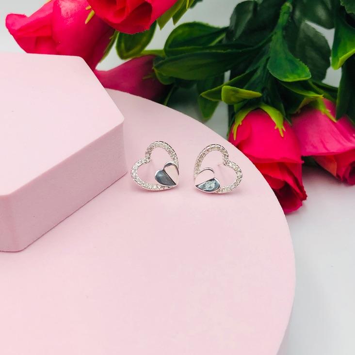 Brinco Coração Cravejado